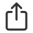 Share icon with an upward arrow emerging from a box.